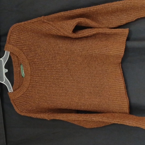 Vintage American Eagle Outfitters Warm Brown Crew Neck Sweater - Picture 2 of 4